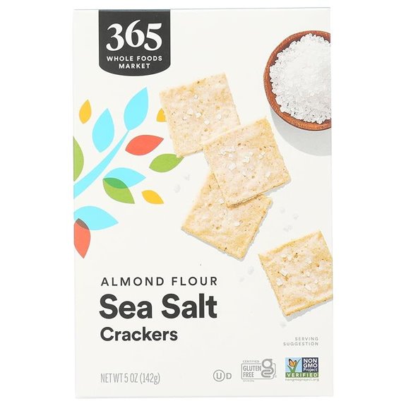 365 by Whole Foods Market Almond Flour Sea Salt Crackers 5 Ounce