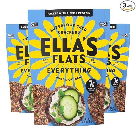 Ella&rsquo;s Flats Savory Crisps &ndash; All Natural Gluten Free Vegan (3 Pack)