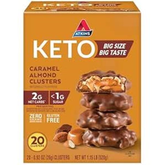 Atkins Caramel Almond Clusters Gluten Free Keto-Friendly 20 Count