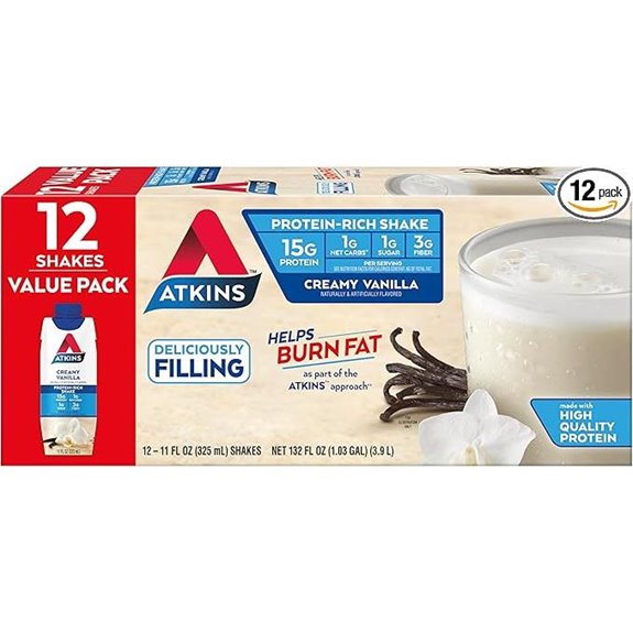 Atkins Creamy Vanilla High Protein Shake (12)