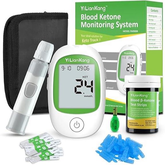 Blood Ketone Meter Kit with Strips and Lancets