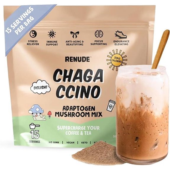Renude Chagaccino: Chaga Mushroom Powder Drink Mix 15 Servings