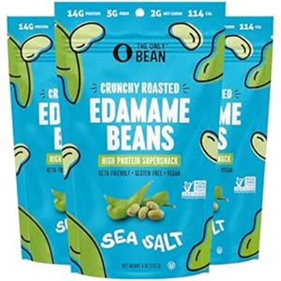 Crunchy Roasted Edamame Beans &ndash; Sea Salt (3-Pack)