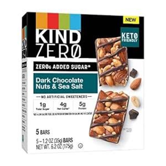 KIND ZERO Dark Chocolate Nuts & Sea Salt Bars