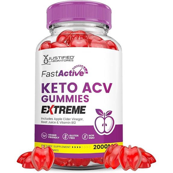 Fast Active Keto ACV Gummies with Beet Juice 60 Count