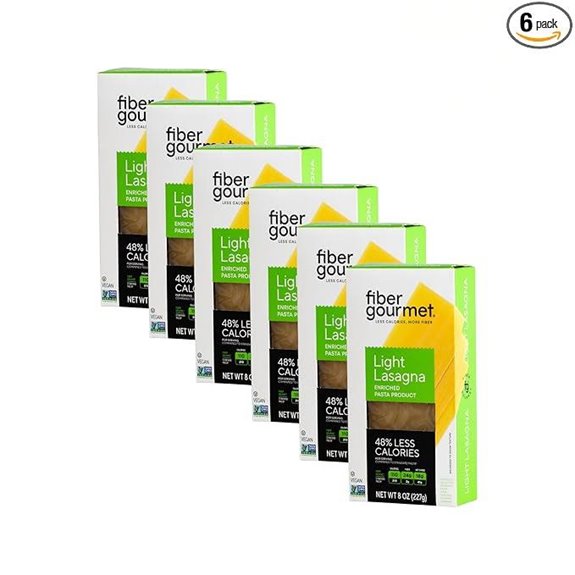 Fiber Gourmet Lasagna Sheets - Low Net Carb Pasta (6 Pack)