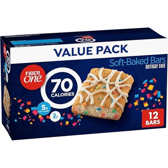 Fiber One 70 Calorie Soft-Baked Bars Birthday Cake Snack Bars 12 ct