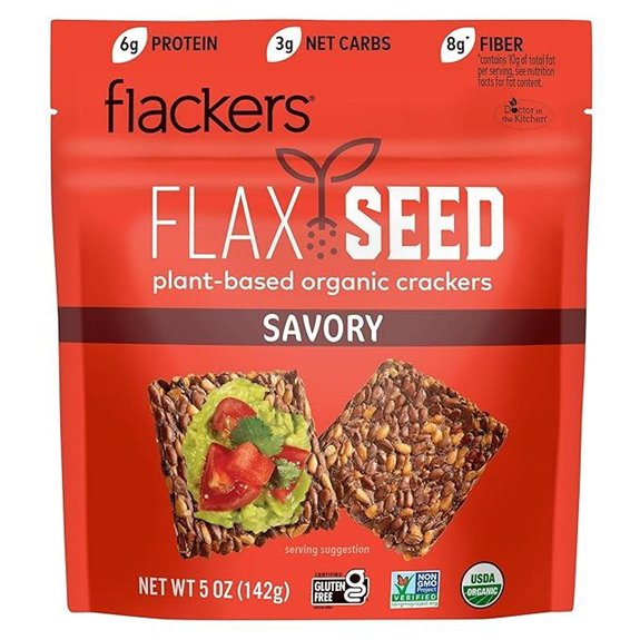 Flackers Organic Savory Flaxseed Crackers (5 oz)