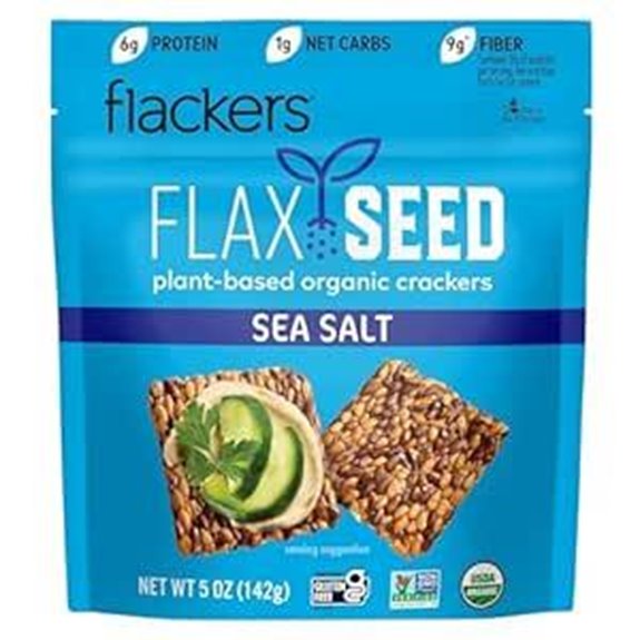 Flackers Organic Sea Salt Flaxseed Crackers (5 oz)
