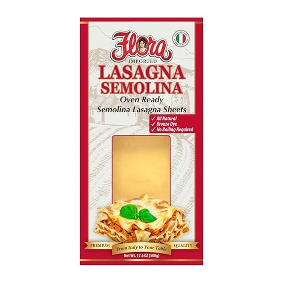 Flora Lasagna Semolina Sheets Oven Ready 500g