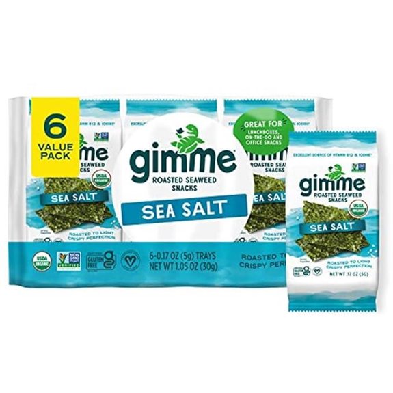 Gimme Seaweed Organic Roasted Seaweed Snacks Keto Friendly