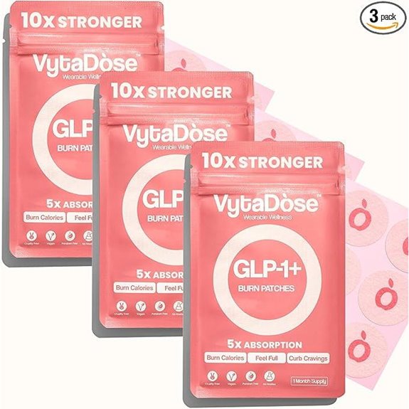 GLP1 Patches: 12-hr Hunger Support 3 Pack