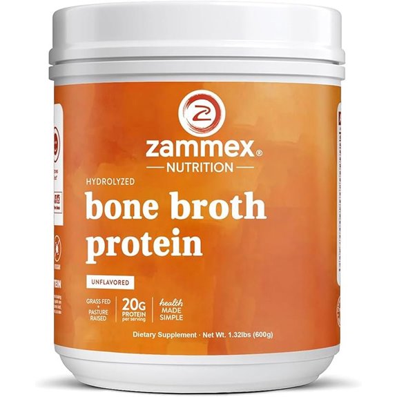 Zammex Grass Fed Beef Bone Broth Protein Powder