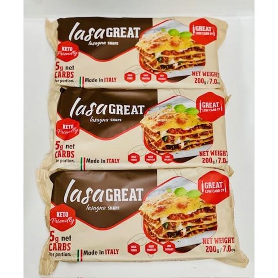 Great Low Carb Lasagna Shape Pasta (3 Pack)
