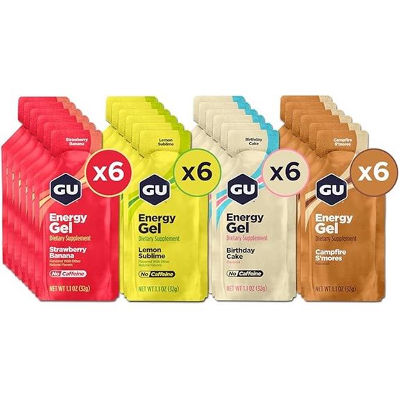GU Energy Gel Variety Pack: Vegan Gluten-Free Dairy-Free Caffeine-Free