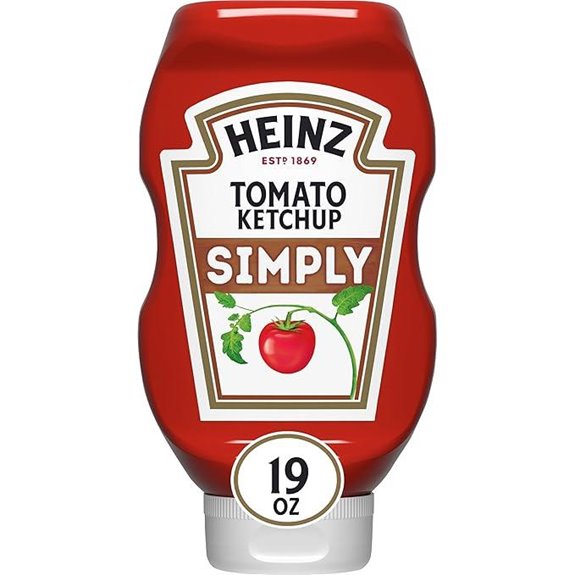 Heinz Simply Tomato Ketchup with No Artificial Sweeteners 19 oz Bottle