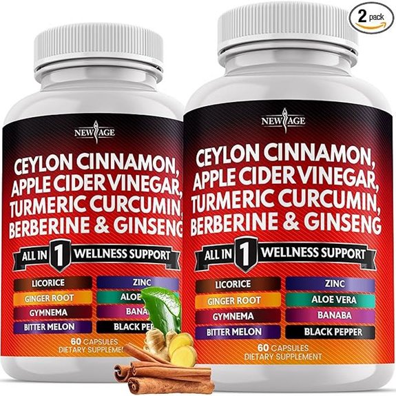 Herbal Wellness Capsule: Cinnamon Turmeric Apple Cider Vinegar Berberine Plus Banaba