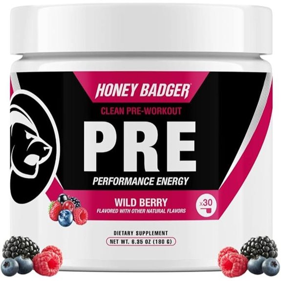 Honey Badger Keto Pre Workout Powder (Sugar Free)