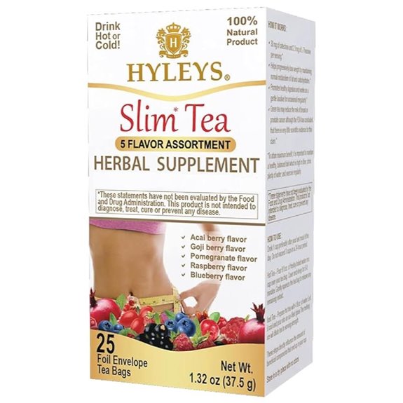 Hyleys Slim Tea 5 Flavor Assortment (25 Bags)