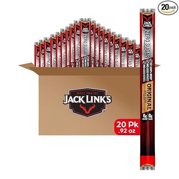 Jack Link’s Original Zero Sugar Beef Sticks (20)