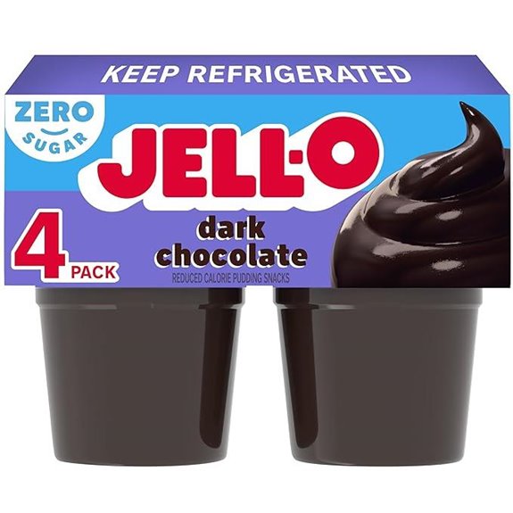 Jell-O Dark Chocolate Zero Sugar Ready-to-Eat Pudding Snack Cups 4 ct Cups