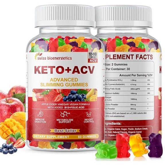 Keto Apple Cider Vinegar Gummies with Folate B Vitamins