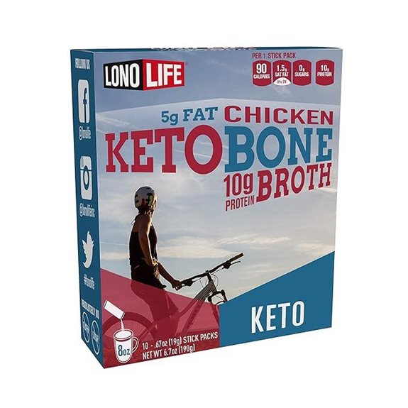 LonoLife Keto Chicken Bone Broth Powder Mix