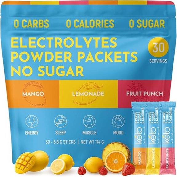 Keto Vitals Electrolyte Packets Sugar-Free Hydration (30)