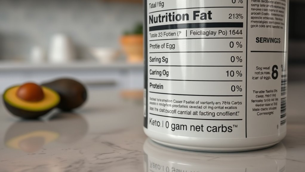 keto label reading for targets