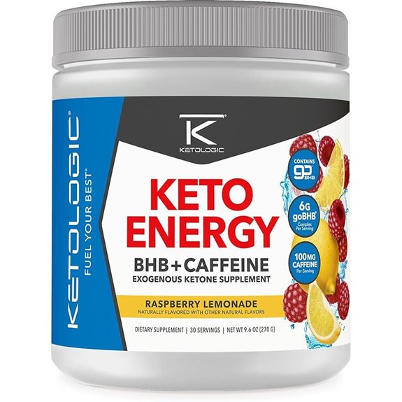 KetoLogic BHB KetoEnergy Ketones Powder with Caffeine