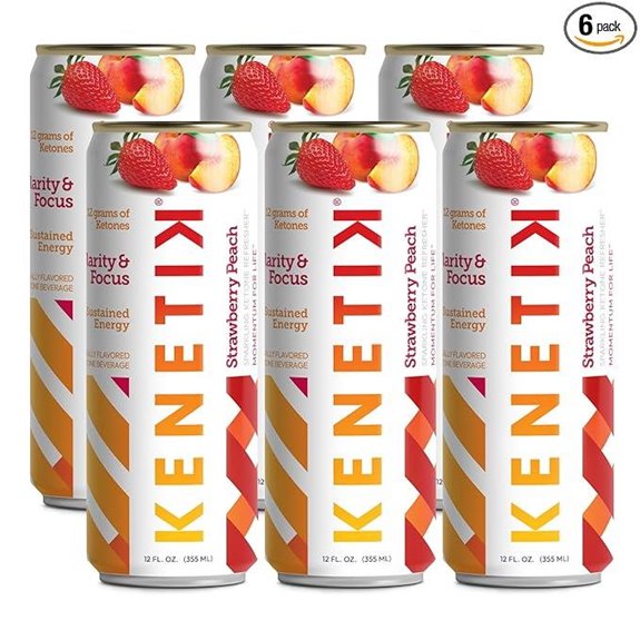 KENETIK Ketone Drink for Energy & Focus (Strawberry Peach)