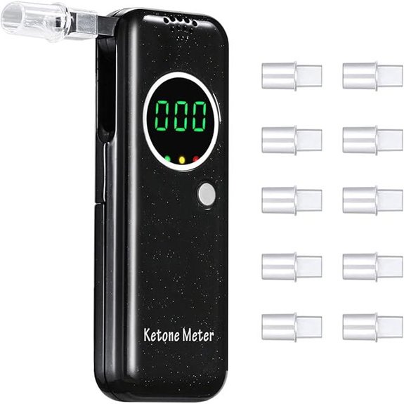 Ketosis Meter: Breath Analyzer with Mouthpieces