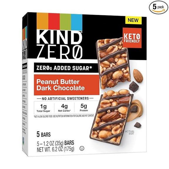 Kind Zero Peanut Butter Dark Chocolate Bars (5)