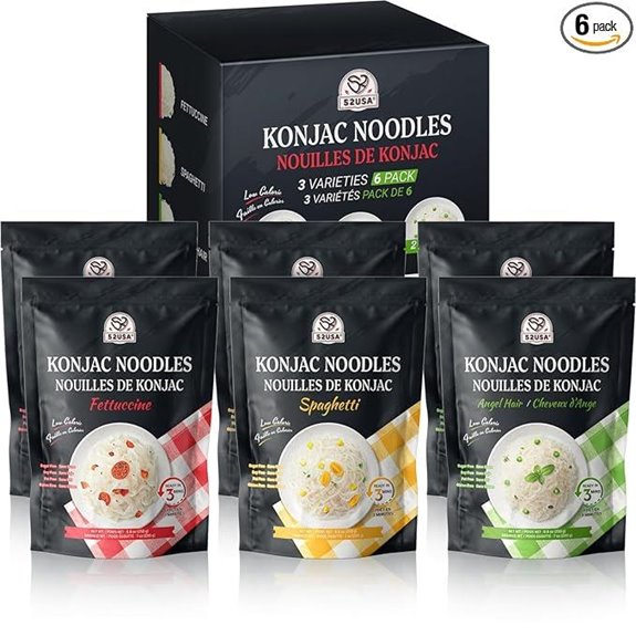 52USA Konjac Shirataki Noodles 6 Pack Variety (3 Types)
