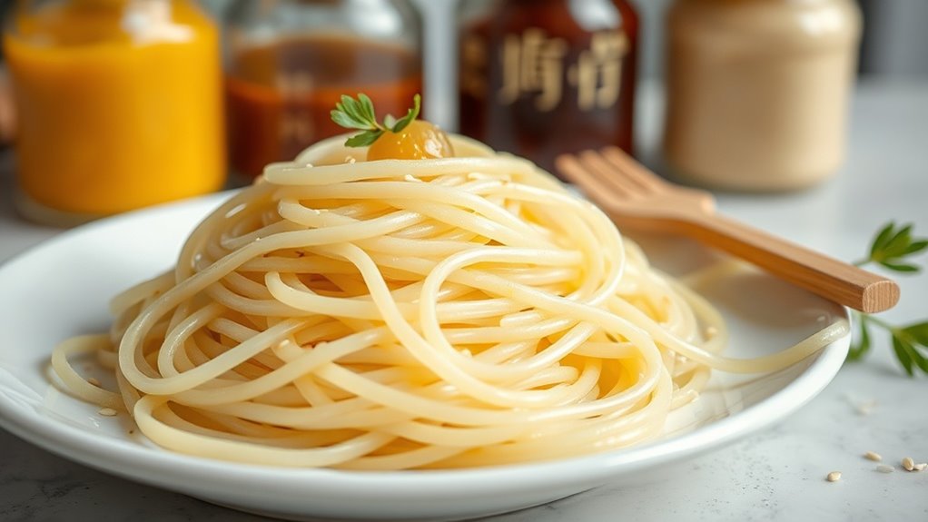 konjac pasta texture options calories ingredients