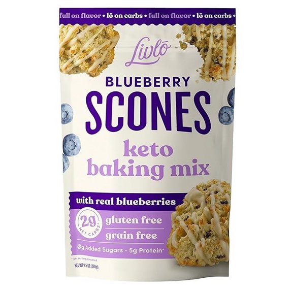 Livlo Blueberry Scone Keto Baking Mix (10 Servings)