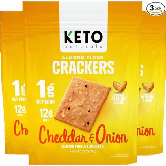 Keto Crackers: Low Carb Cheddar & Onion (3 Pack)