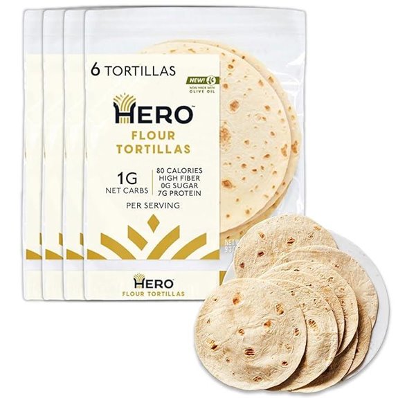 Hero Tortilla Wraps &mdash; Low Carb High Fiber (24)
