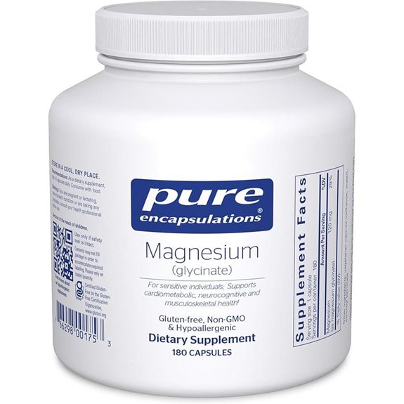 Magnesium Glycinate Supplement for Stress Sleep Nerves Metabolism