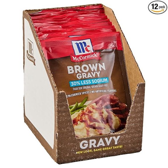 McCormick 30% Less Sodium Brown Gravy Mix 0.87 oz (Pack of 12)
