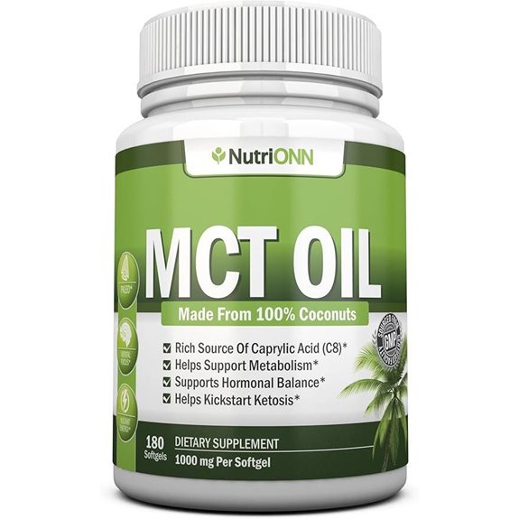 MCT Oil 3000mg 180 Softgels Organic Coconuts