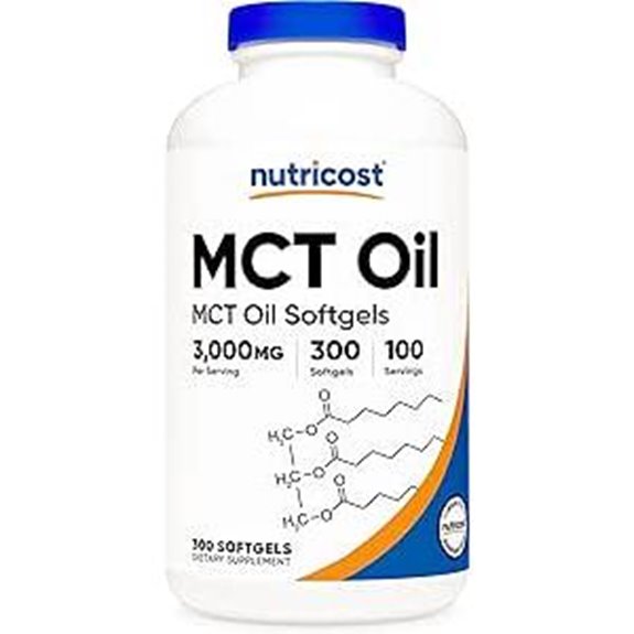 Nutricost MCT Oil Softgels 1000mg 300 SFG
