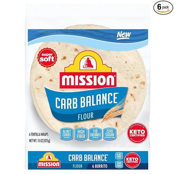 Mission Carb Balance Flour Tortillas Burrito Size 6 Count