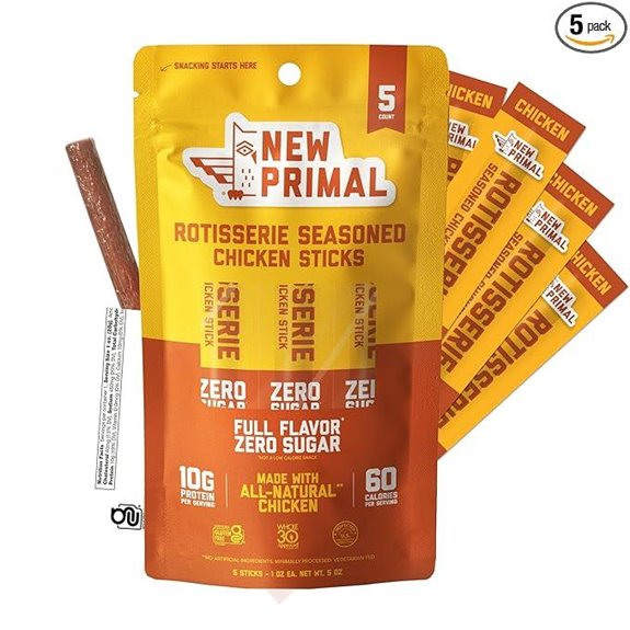New Primal Chicken Sticks: Zero Sugar 10g Protein