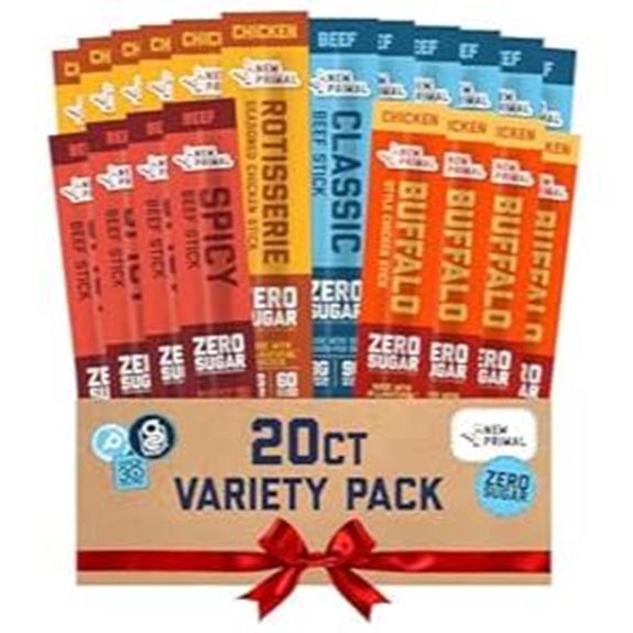 New Primal Meat Sticks Sampler—Grass Fed Gluten Free Jerky Gift Basket