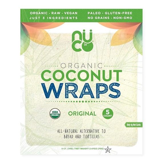 NUCO Organic Paleo Coconut Wraps (5 Wraps)