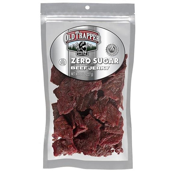 Old Trapper Zero Sugar Beef Jerky 8oz Package