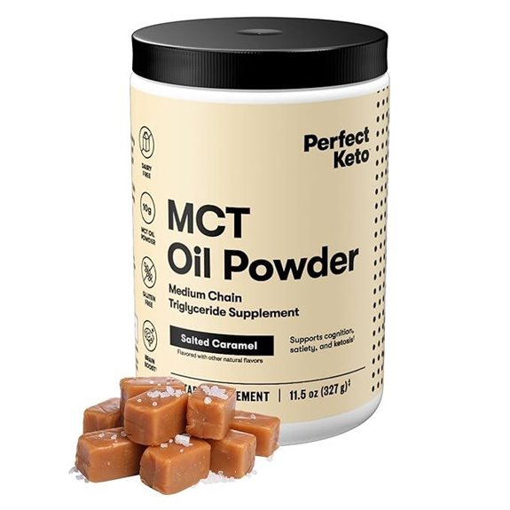 Perfect Keto MCT Oil Powder &ndash; Salted Caramel 30 Servings