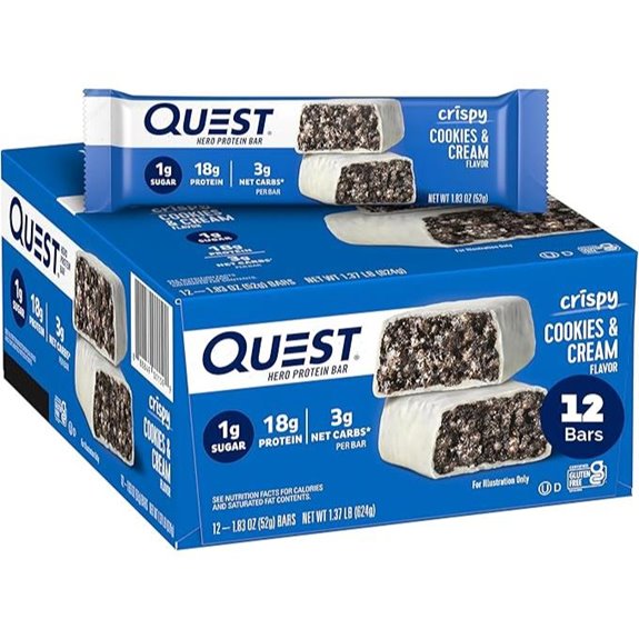 Quest Nutrition Crispy Cookies & Cream Protein Bar (12 Count)