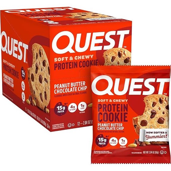 Quest Nutrition Peanut Butter Chocolate Chip Protein Cookies (Low Carb)